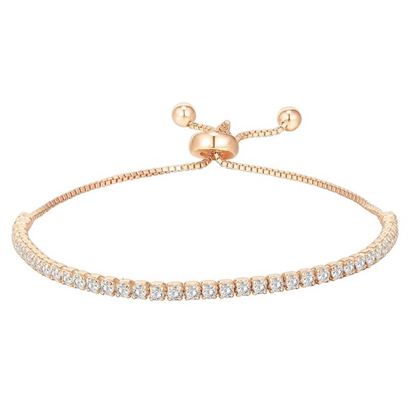 Bijou Boutique Jewelry - Gold CZ Classic Tennis Bracelet Adjustable Slider